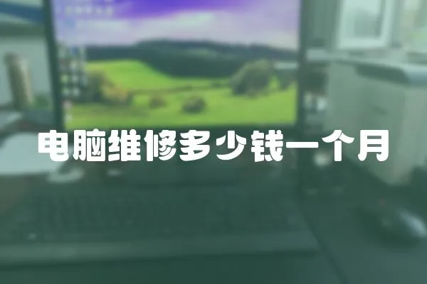 電腦維修多少錢一個月