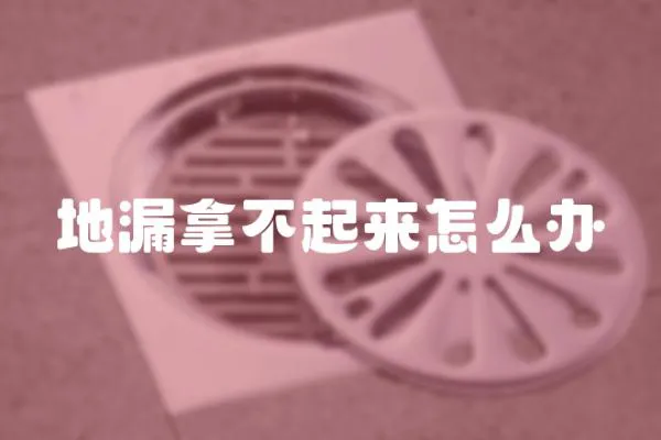 地漏拿不起來怎么辦