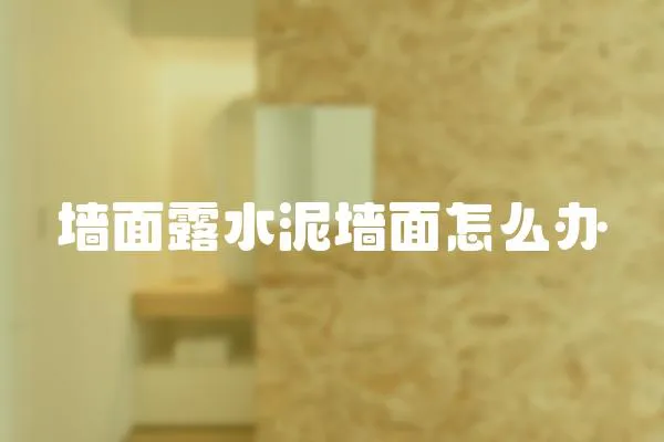 墻面露水泥墻面怎么辦
