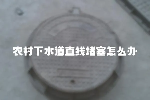農村下水道直線堵塞怎么辦