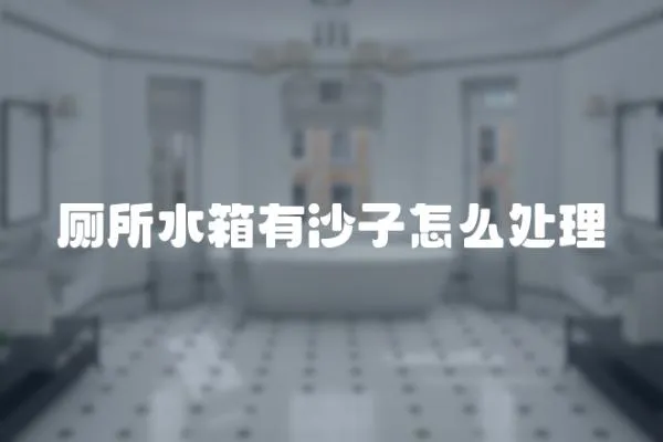 廁所水箱有沙子怎么處理