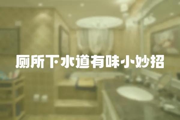 廁所下水道有味小妙招