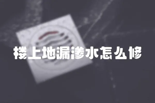樓上地漏滲水怎么修