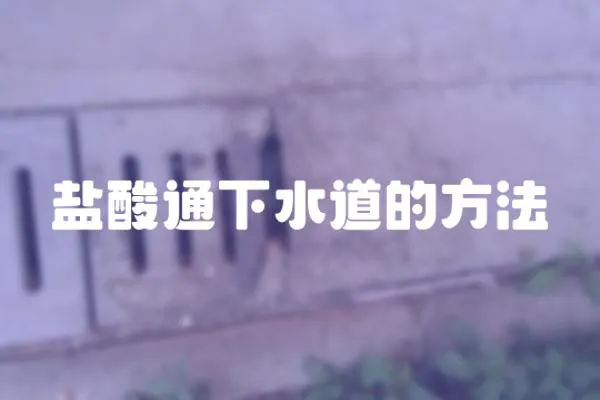 鹽酸通下水道的方法