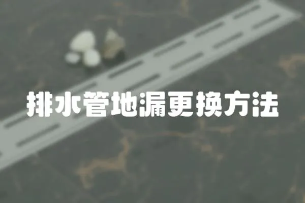 排水管地漏更換方法