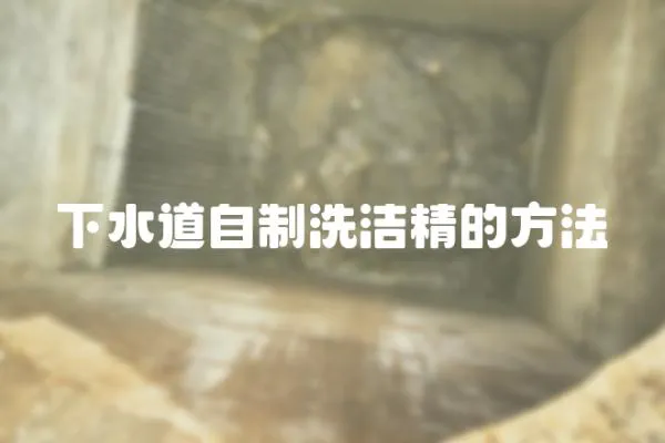 下水道自制洗潔精的方法