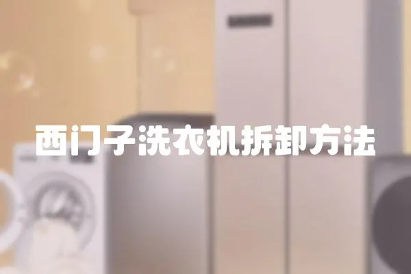 西門子洗衣機拆卸方法