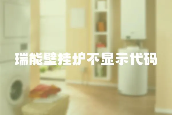 瑞能壁掛爐不顯示代碼