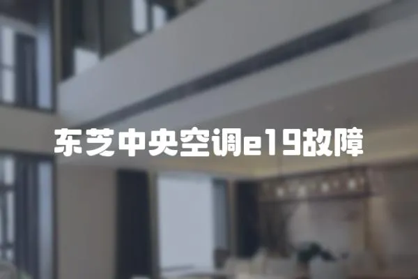 東芝中央空調(diào)e19故障