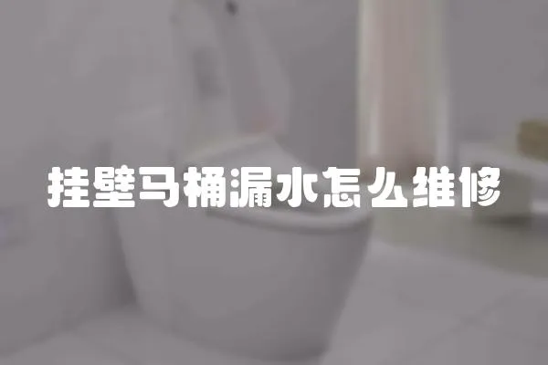 掛壁馬桶漏水怎么維修