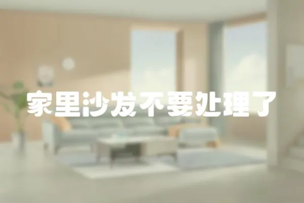 家里沙發不要處理了