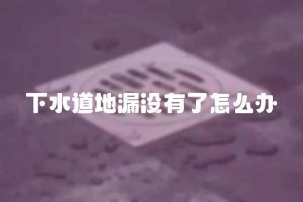 下水道地漏沒有了怎么辦