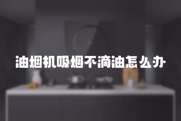 油煙機吸煙不滴油怎么辦