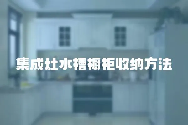 集成灶水槽櫥柜收納方法