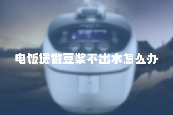 電飯煲做豆漿不出水怎么辦