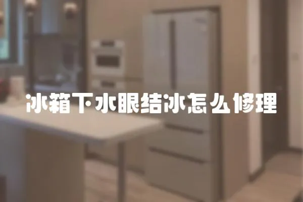 冰箱下水眼結(jié)冰怎么修理