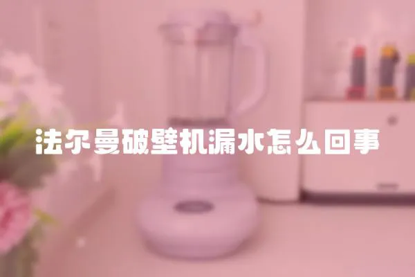 法爾曼破壁機漏水怎么回事