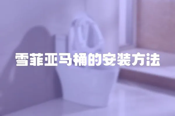 雪菲亞馬桶的安裝方法