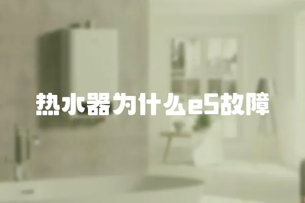熱水器為什么e5故障