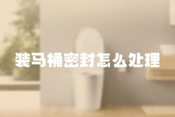 裝馬桶密封怎么處理
