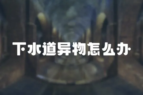 下水道異物怎么辦