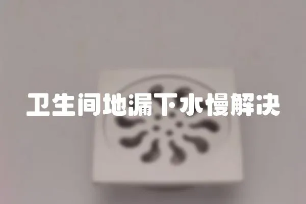 衛生間地漏下水慢解決
