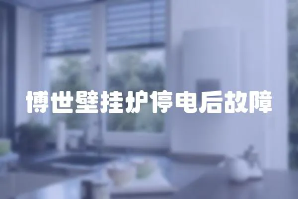 博世壁掛爐停電后故障