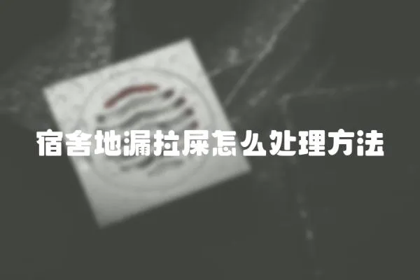 宿舍地漏拉屎怎么處理方法