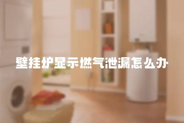 壁掛爐顯示燃氣泄漏怎么辦