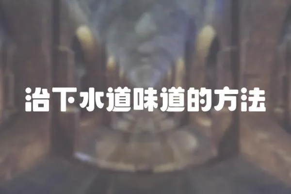 治下水道味道的方法