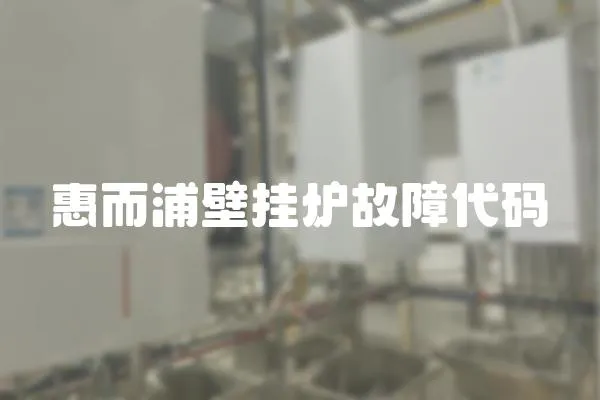 惠而浦壁掛爐故障代碼