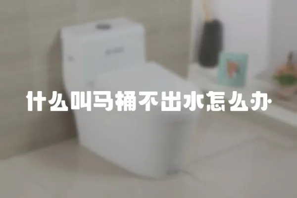 什么叫馬桶不出水怎么辦