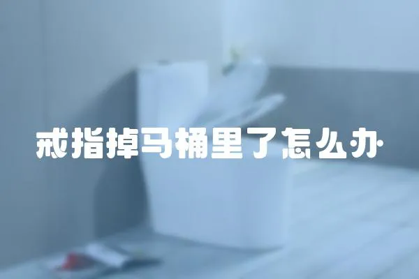 戒指掉馬桶里了怎么辦