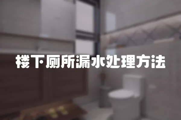 樓下廁所漏水處理方法