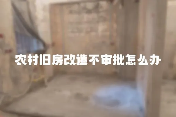 農(nóng)村舊房改造不審批怎么辦
