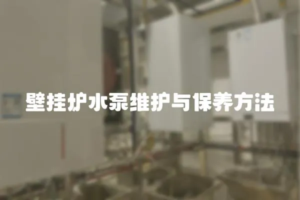 壁掛爐水泵維護與保養方法