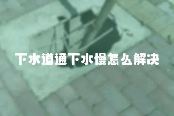 下水道通下水慢怎么解決