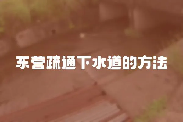 東營(yíng)疏通下水道的方法