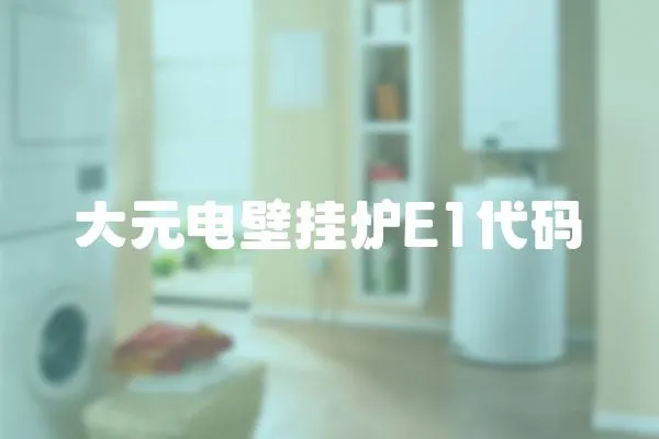 大元電壁掛爐E1代碼
