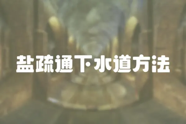 鹽疏通下水道方法