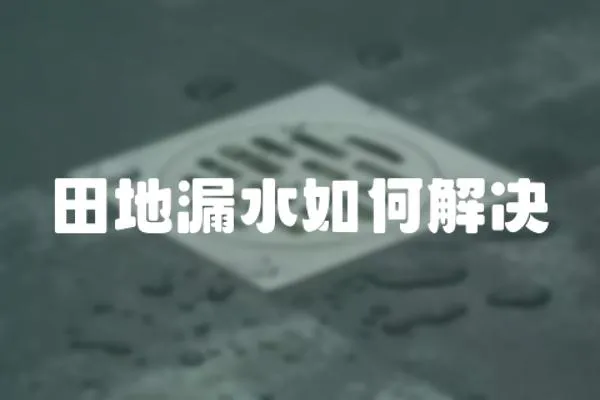 田地漏水如何解決