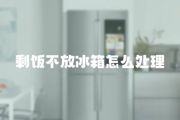 剩飯不放冰箱怎么處理