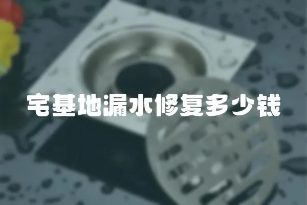 宅基地漏水修復多少錢