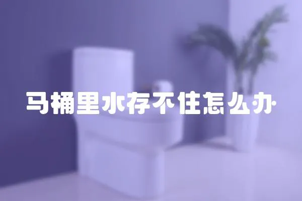 馬桶里水存不住怎么辦