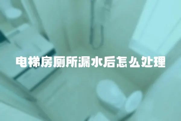 電梯房廁所漏水后怎么處理