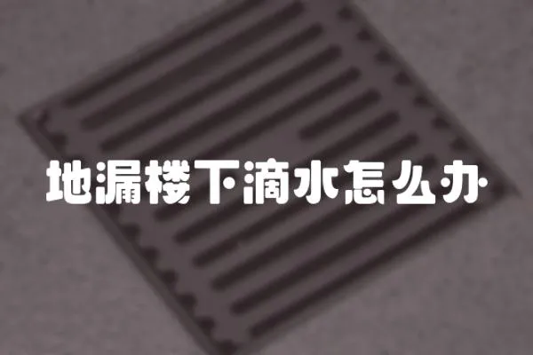 地漏樓下滴水怎么辦