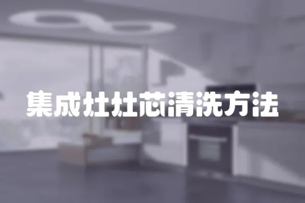 集成灶灶芯清洗方法