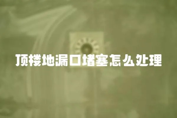 頂樓地漏口堵塞怎么處理