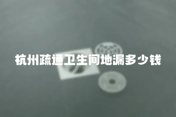 杭州疏通衛生間地漏多少錢