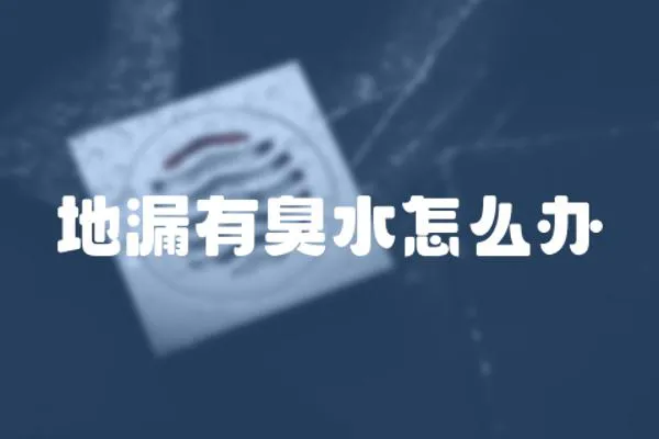 地漏有臭水怎么辦